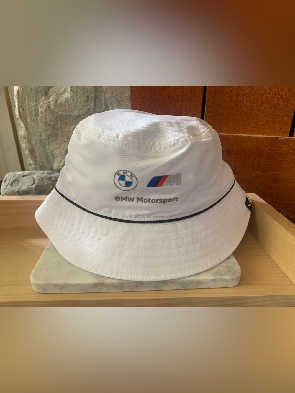 Puma xBMW Motorsports White Bucket Hat Size S/M New With Tags